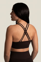 SIGNATURE SEAMLESS SPORTS BRA - CHOCOLATE BROWN