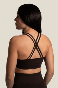 SIGNATURE SEAMLESS SPORTS BRA - CHOCOLATE BROWN
