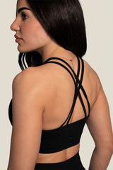 SIGNATURE SEAMLESS SPORTS BRA - BLACK