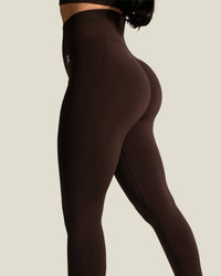 SIGNATURE SEAMLESS LEGGINGS - CHOCOLATE BROWN